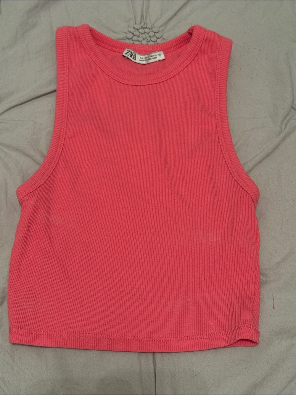 Zara Medium Pink Cropped Tank Top